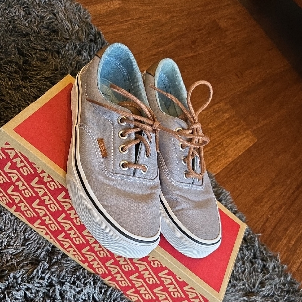 Vans Taupe Canvas Low-Top Sneakers with Tan Laces